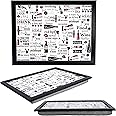 Large Wooden Soft Padded Cushioned Bean Bag Lap Dinner Laptop Food TV Tray (Wine)