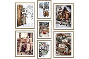 ag.art deco Lot de 7 Posters | Affiche Decoration Murale | Affiche Murale pour Salon et Chambre à Coucher | Tableaux Decoratifs Muraux | Poster Mural Sans Cadre (Ensemble de Noël)