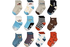 Yafane 12 paia Calze Bambino in Cotone Respirante Multisize da 0 a 7 Anni Calze per Neonato Unisex Calzini per Bambina e Bambino e Ragazzi Ideale Regalo