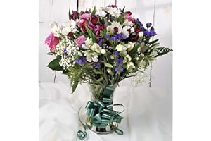 Homeland Florists Fresh Purple & White Large Flower Bouquet with Handwritten Gift Card and Next Day UK Delivery