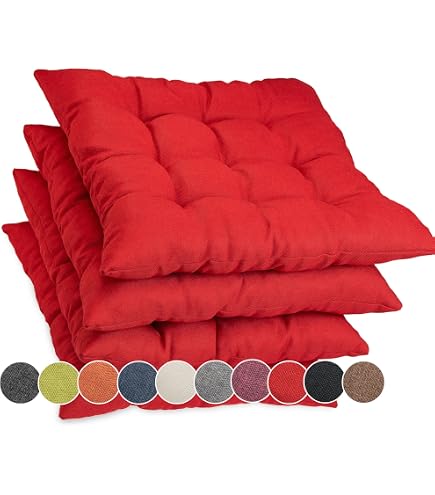 Lovely CASA - Galette de Chaise - Taille 40x40 cm - 100% Coton - Couleur Terracotta - Modèle Prague - Qualité Exceptionnelle - Confortable et Élégant - Facile d'entretien
