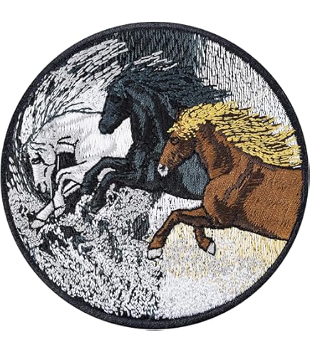 Patch écusson Brodé Thermocollant En Forme De Cheval Poney