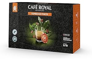 Café Royal Espresso Forte 50 Capsules Nespresso pour Business Nespresso machine a café - Intensité 8/10 - Certifié UTZ