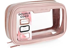 Wyraźny Travel Makeup Bag Organiser - Small Cosmetic Case Portable Airport Toiletry Bag by Lily England (Różowy)