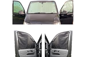 COVPROTEC Thermal Blinds Compatible With Mercedes Sprinter (Second Generation) (Years 2006-2019) (Full Set LWB With Barn Doors/Excluding Rear Quarters) With Backing Colour in Charcoal, Reversible
