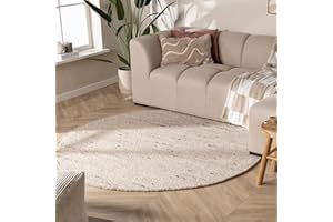 ‎FRAAI | HOME & LIVING FRAAI | Home & Living Wollteppich Rund - Feline Weiß Wolle - Flachgewebe - Einfarbig - Modern, Skandinavisch - Wohnzimmer, Esszimmer, Schlafzimmer - Carpet