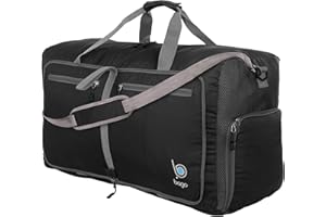 bago Holdall Bags for Men & Women - 60L Spacious Holdall Bag with Shoe Compartment - Save Time & Travel The World in Style & Convenience - Durable, Lightweight & Foldable Duffle Bag (Black)