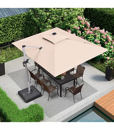 Base Per Ombrellone PURPLE LEAF 80x80 Cm - Da Riempire Con Acqua O Sabbia, Portata 100 Kg - Foto 8