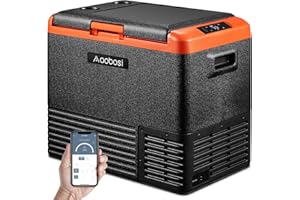 AAOBOSI Car Refrigerator, Car Fridge 50L, WIFI APP Control Camping Fridge, -20~20°C, 12/24V DC 100-240V AC Compressor Fridge Low Noise Car Fridge, Camping, Traveling and Home Using