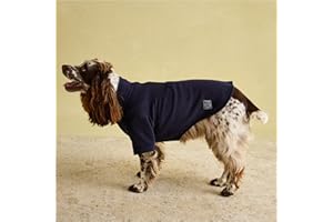 Rosewood x Joules Navy Fleece for Dogs, Medium, Washable, Warm and Comfy Winter Fleece Jumper with Sleeves for Medium Dogs