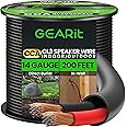 GearIT Outdoor Speaker Wire CCA 2x2.5mm≤ (60.96 Meters - Black) Copper Clad Aluminum - Hi-Fi Audio Cable for Direct Burial in Ground/in Wall / CL3 CL2 Rated / 2-Conductors - 14 Gauge AWG, 200 Feet