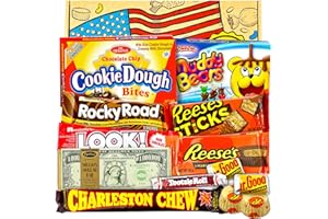 Heavenly Sweets | Cesta de Dulces y Chocolate Americanos - Set de Marcas Clásicas de USA, Surtidos Originales, Regalo para Niños, Adulto - Cumpleaños, Dia Del Padre, Semana Santa, Día de la Madre