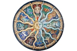 Puzzles en Bois Douze Constellations, KAAYEE 343pcs Puzzles pour Adultes, Puzzle Bois Animaux Adulte, Puzzle Impossible, Puzzle Animaux Bois avec Boîte-Cadeau en Bois (Douze Constellations, L)