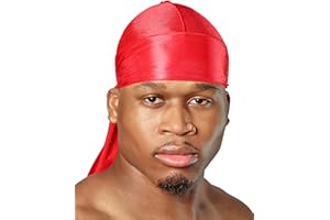 SHYNEDURAGS SHYNE Silky Durag – Rouge | Parfait pour Les Waves, Les Tresses et Les Locs | Premium Silk Du Rags pour Hommes et Femmes | Bande Longue et Large | Durag Satin Ultra Doux | Black-Owned Business