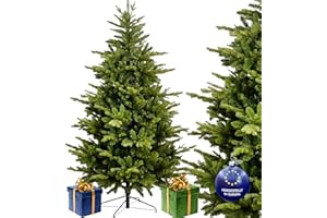 ‎TREESHOUSE Premium Künstlicher Weihnachtsbaum 210 cm, Alpentanne Künstlicher Tannenbaum mit Metallständer, Zweige Imitieren Echten Baum, Mix aus Spritzguss & PVC, Dichte Nadeln I Made in EU