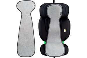 HECKBO Kinder Sitzauflage Sommer Antischwitz für Kinderwagen - Gruppe 2/3 - Autositz für Kinder Matte - universal - Mädchen Jungen - grau