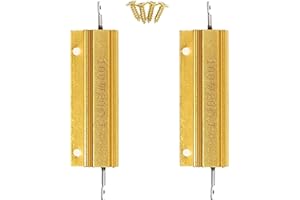 HUABAN 2 Piezas 100W 20 Ohm Resistencias de alambre de aluminio de alta potencia con tornillos