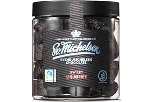 ‎LEVERANDØR TIL DET KGL. DANSKE HOF SV. MICHELSEN CHOKOLADE HÅNDLAVET SIDEN 1933 Sv. Michelsen Süße Lakritz – 150 g Dänische Lakritze Bonbons | Handgefertigt, Glutenfrei & Ohne Gelatine | Vegane Gourmet Lakritz Geschenk aus Dänemark