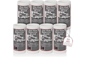 CARASELLE Pet Hair Remover Refill - 60m total (≈600 Sheets Equivalent) Super Adhesive Picks up Lint, Hair & Debris! Multi-Purpose Dog Cat Hair Lint Roller also for Cleaning Clothes & Washing Machine