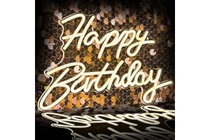 JKLITIO Happy Birthday Neon Signs, LED Neon Light for Birthday Party Wall Decoration Light Signs for Bedroom Bar Club Birthday Party Decoration Birthday Gift 5v USB Power