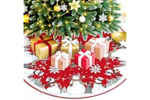 SANCUANYI Weihnachtsbaum Decke 120cm/48zoll,Weihnachtsbaum Teppich rund für Christbaumschmuck,Weihnachtsbaum Rock,Neujahr Party,Christmas Tree Skirt Decorations Dekorationen.(Schneemann)