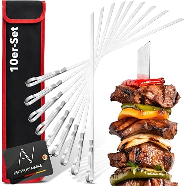 Esschert FF160 Set Di 2 Spiedini Per Barbecue - Morsetto Per Griglia, Adatti A Rametti O Bastoncini Di Bambù - 2