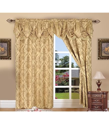 Tende Con Mantovana Elegant Comfort - Set 2 Pannelli 137x213 Cm, Bordeaux, 100% Poliestere - Foto 6