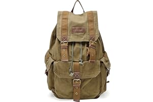Gootium Canvas Backpack - Vintage Outdoor Rucksack Travel Day Pack