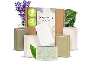NATURALIS FLORES® Coffret Cadeau 6 Savons BIO Enrichis en Karité BIO – Savons Artisanaux et Naturels pour le Corps – Fabriqués en France au cœur de la Provence – Emballage 100% Recyclable