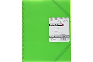 Grafoplás | Carpeta Fundas A4 de Espiral | Color Verde | 40 Forros Transparentes Calidad Extra | Tapas Polipropileno | Gomas de Cierre | Maxiplás Multiline