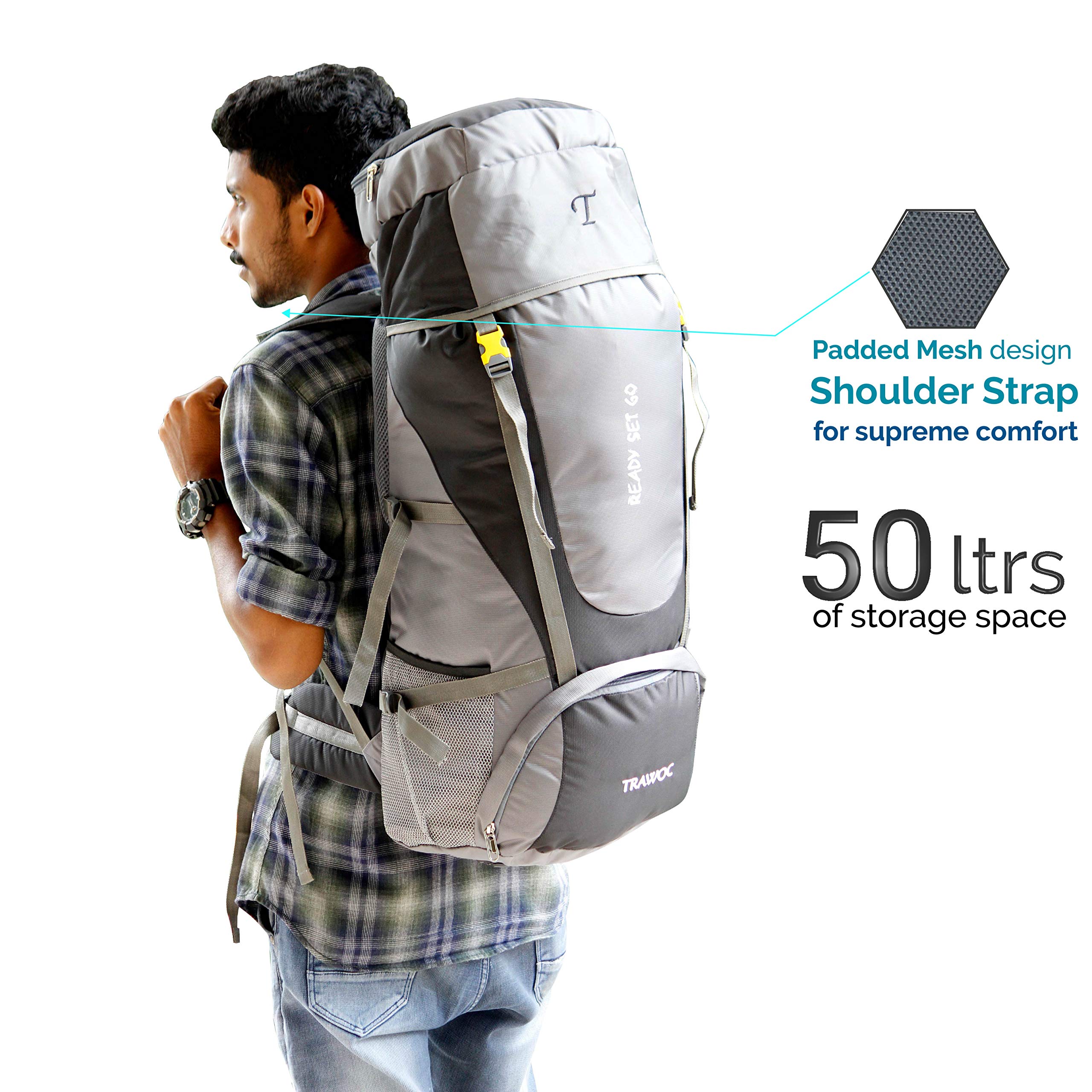 Buy TRAWOC 60 Ltr Travel Bag Camping 