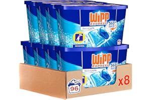 Wipp Express Detergente en Cápsulas 12 Lavados, Pack de 8, Total: 96 Lavados