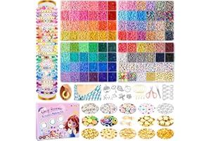 Besdiyart Clay Bracelet Making Kit - 84 Color Polymer Clay Beads Kit with Spacers, Letters, Heishi Beads and Charm Mix for Friendship Bracelets, Kids & Adults