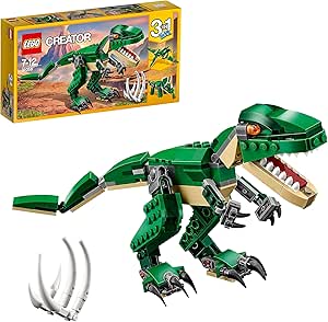 LEGO 31058 Creator Dinosauro, Giocattolo 3 in 1, Set da Costruire in Mattoncini con T-rex, Triceratopo e Pterodattilo, Giochi per Bambini, Idee Regalo
