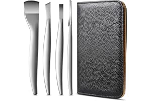 FVION 4 PCS Juego de Cuchillo Pedicura - Cuchillas de pedicura de manicura de acero inoxidable para afeitar callos, Rascador de Callos profesional