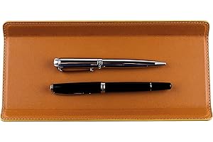 DELMON VARONE - FINE LEATHERGOODS MADE IN GERMANY DELMON VARONE - Federschale aus Premium Leder Boxcalf braun - Echtleder Stiftablage für Kugelschreiber und Füller - Elegante Stifteschale mit schwerer Metalleinlage für Schreibtisch und Büro