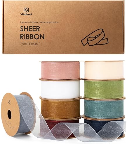 4 Rollen Organzaband – Je 45 M, 20 Mm Breit, In Weiß, Blau, Gelb & Rosa