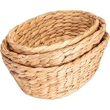 UBBCARE Set 3 Cubi Portaoggetti In Giacinto D'Acqua E Cotone - Grigio Scuro 28x26.7x26.7 Cm - Cestini In Corda Con Manici Per Scaffali E Giochi