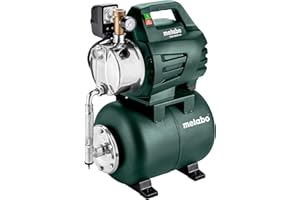 Metabo Hauswasserwerk HWW 4000/25 Inox – 600982000 – Nennaufnahmeleistung: 1100 W – Max. Fördermenge: 4000 l/h – Ideal für 1-3 Regner – Max. Förderhöhe: 45 m – 4,5 bar