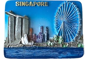 WEDARE MAGNET SOUVENIR Imán de nevera 3D Singapur imán turístico etiqueta recuerdos,Singapur refrigerador imán hogar cocina decoración