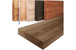 LAMO Manufaktur Estante de Madera, Estante Flotante, Modelo Invisible Nogal 100cm, LWG-01-A-004-100W