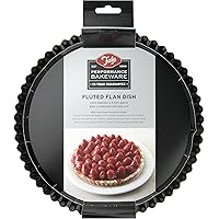 Tala Performance 23 cm dia Fluted Tart Tin, Professional Gauge Carbon Steel with Eclipse Non-Stick Coating, Loose base, Perfe