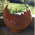 Dewoga Edelrost Deko/Feuerkugel Risse mit Standring Gartendekoration ...