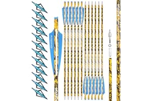 surwolf Archery Carbon crossbow bolt 16" 17" 18" 20" 22" Crossbow arrows, Hunting carbon arrow for Crossbow with 4" Vanes Hunting crossbow arrows 12pcs