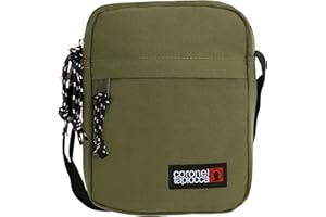 CORONEL TAPIOCCA Tapiocca Homme Urban Sac à bandoulière Coronel décontracté Poches et Fermeture éclair, Kaki, 17.5 x 22 x 5.5 cm