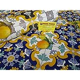 Tovaglia Quadrata in Plastica 100% Impermeabile Disegno MAIOLICHE Misura:140x140.. MADE IN ITALY Novita' 2022!!!! (140x140)