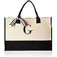 Mud Pie G-Initial Canvas Tote