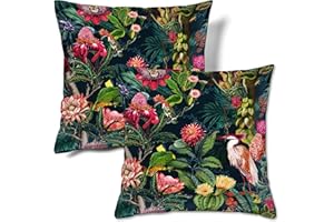 HMS Happy Memories Velvet Cushion Cases Square Decorative Throw Pillow Cover 45x45cm(18x18 Inch) Set of 2 for Couch Sofa Bed Living Room Bedroom