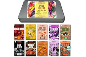 RED DRAGON SEEDS Chilli Seed Kit Special Collection - Grow Your Own Chilli Peppers, Includes Worlds Hottest Carolina Reaper, 10 Incredible Chilli Pepper Seeds Varieties, Seed Gift Set Gardening Gifts for Women & Men