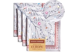Maison d' Hermine Set di 4 tovaglioli natalizi da cucina in 100% cotone, morbidi e confortevoli, per cene in famiglia, cene, cocktail, feste, matrimoni, Ringraziamento, Natale (45 cm x 45 cm)